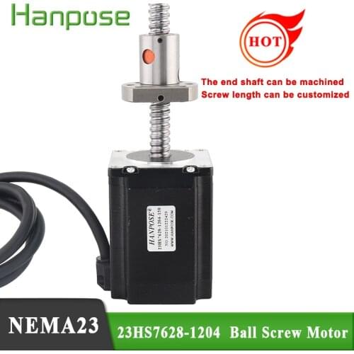 1PCS Free Shipping Stepper Motor ballscrew motor 23HS7628-SFU1204 L150 250 mm Nema 23 2.8A/189N.CM for CNC milling machine