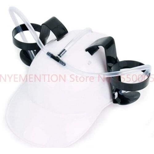 Beverage Helmet Drinking Beer cola Coke Soda Miner Hat Lazy lounged Straw Cap Birthday Party Cool Unique Toy Prop Holder 50PCS
