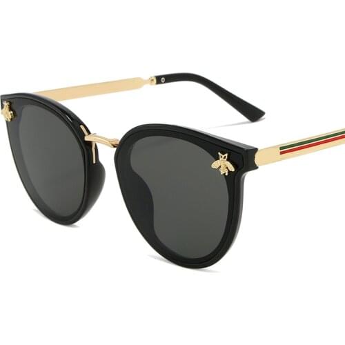 Luxury Bee Fashion for Women Sunglasses Men Square Brand Design Sun Glasses Oculos Retro male iron