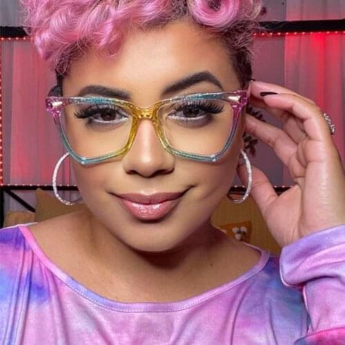 Trends 2020 Transparent Cat eye glasses frame Women fashion luxury Designer color Computer Glasses female Eyeglasses Frame