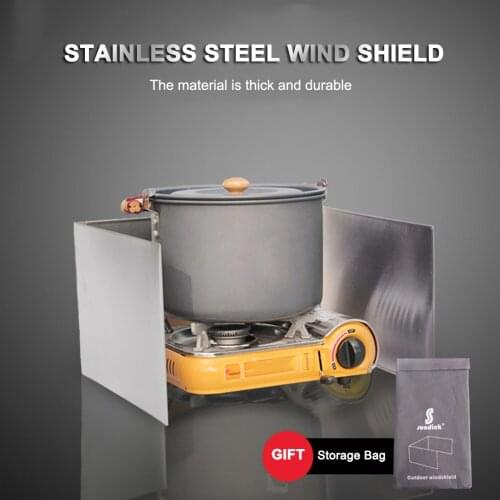 Foldable Gas Stove Windshield Outdoor Camping Picnic Cooking Windproof Stainless Steel Folding Wind Screen Gas Stove Windshield