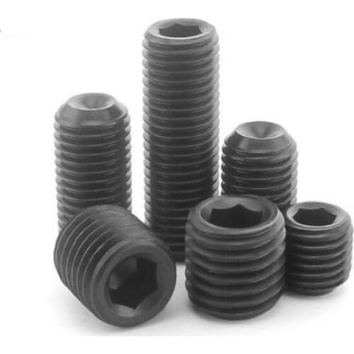 5pcs M6 M8 M10 M12 set screws allen hex socket head drive cup points tighten hexagon machine screw black alloy steel 12.9 grade