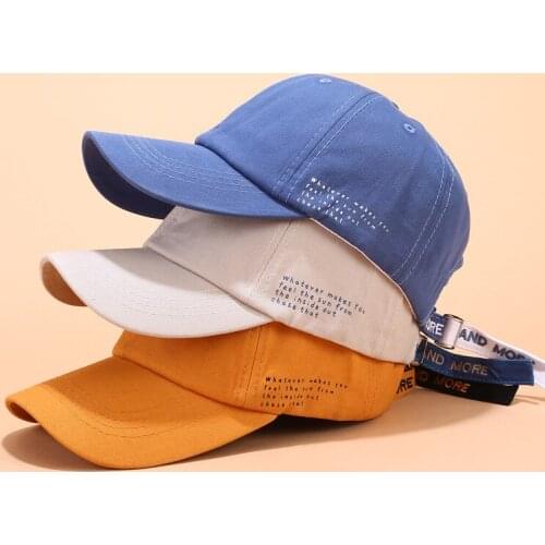 2020 Women Men Baseball Cap Female Student Couple Solid Color Outdoor Adjustable Summer Yellow Letter Embroidered Womens Hats