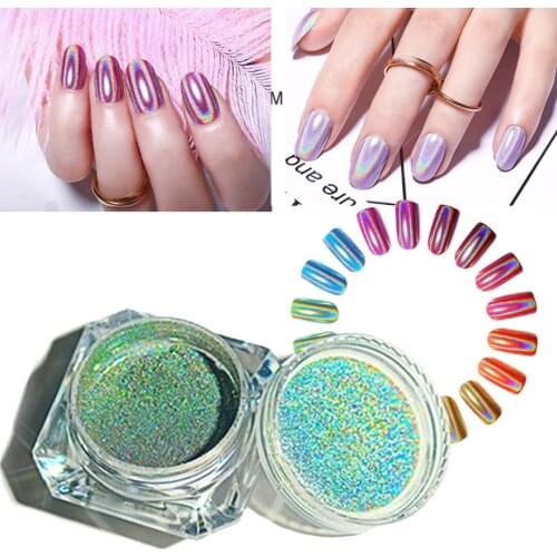 0.5g Holographic Chameleon Nail Mirror Glitter Dust Colorful Nail Powder Nail Art Pigment Decorations