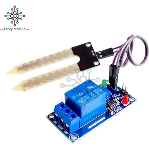 DC 12 V 1 Channel Relay Module Power Supply Board with Indicator LED Soil Humidity Meter Hygrometer with 2 Pin Female Cable