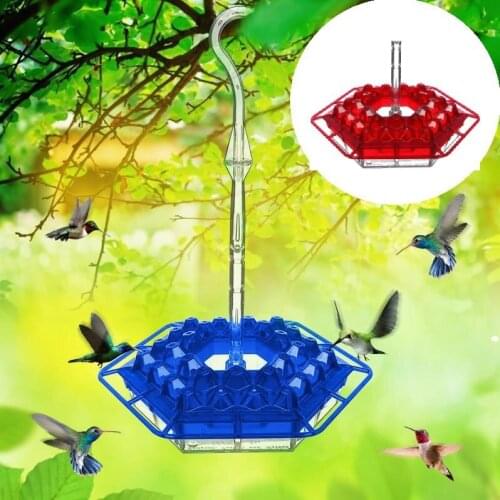 1PC Hexagonal Hummingbird Feeder with Perch and Built-in Ant Moat Feeding Stations 20cm