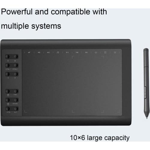 10 Inch Graphics Drawing Display Digital Tablet 8192 Level For Drawing &Game OSU Battery-Free Pen Tablets for Windows & Mac
