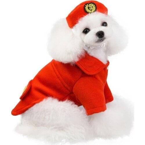 100% Cotton Autumn/Winter Solid Dog Winter Clothes Dog Jacket Dog Costume Dog Winter Jacket Autumn/Winter Dog Coat Hat Pet Coat