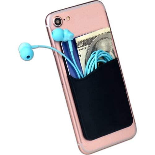 3M Double Pocket Elastic Stretch Silicone Cell Phone ID Credit Card Holder Sticker Universal Wallet Case Card Holder