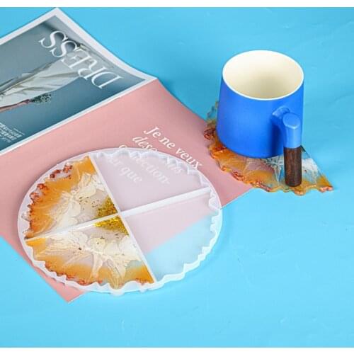 Agate Coaster Epoxy Resin Mold Irregular Wavy Cup Mat Silicone Mould DIY Crafts Home Decortaions Casting Tools