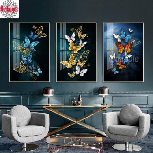 Butterfly art Diamond Painting Full Square/Round Drill Blackboard 3pcs decoration 5D Daimond Embroidery Cross Stitch Mosaic icon