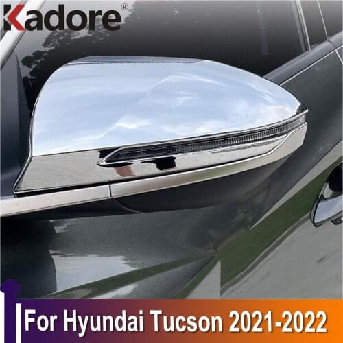 Car Exterior Accessories Sticker For Hyundai Tucson 2021 2022 Carbon Fiber Side Door Rearview Mirror Cover Trims