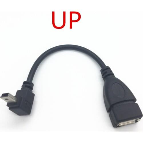 Free Shipping 90 Degree UP Angle Mini 5pin USB Male To USB Female Charger Data Adapter Cable