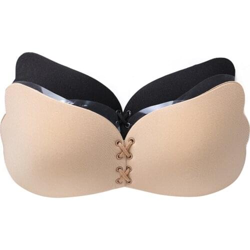 Sexy Women Push Up Bras Silicone Lace Up Bralette Big Size soutien gorge Seamless Invisible Strapless Bra Frauen BHs sujetadore