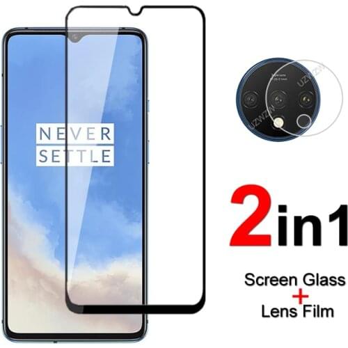 For OnePlus 7 7T 6 6T 5T Front Screen Protector Protective Tempered Glass & Camera Lens Film