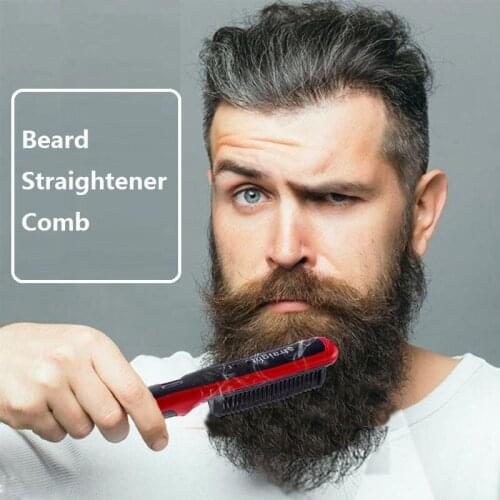 Electric Comb For Men Beard Straightener Portable Man Fast Beard Combs LED Display Ceramic Heating Anti-Static Anti-Scald