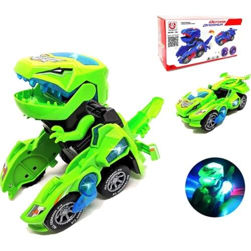 Dinosaur Toys LED Cars Combined Into One Dinosaur Cars Toys with Light Sound Dinosaur Toys Best Toy Gift Kids