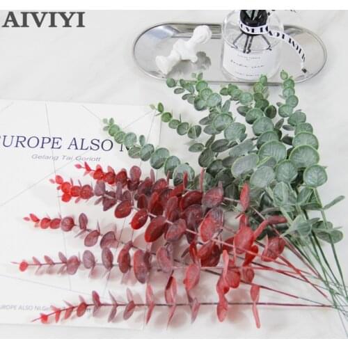 Artificial plant money eucalyptus twigs plastic plant flower arrangement DIY autumn home wedding party decoration leaf