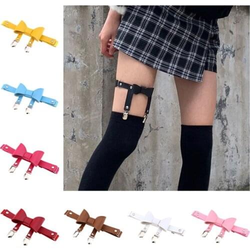 Cute Bowknot PU Leather Sexy Leg Chain Jewelry Trendy Leg Rings Anti-drop Garter Belt Chains On Legs For Lady Party Accessories