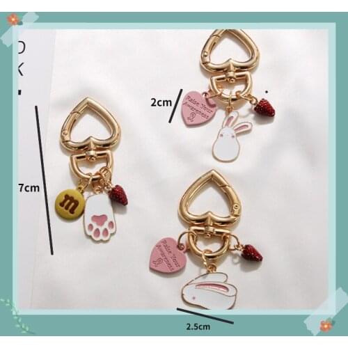 Cute Rabbit Key Chain Pearl Keychain 3 Color Key Chain Pendant for Women Bag Wallet Handbags Wedding Party Jewelry Gifts