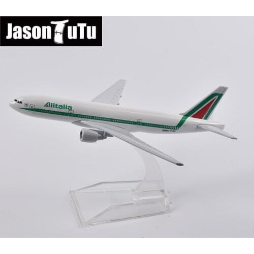JASON TUTU 16cm Alitalia Boeing 777 Plane Model Aircraft Diecast Metal 1/400 Scale Airplane Model Gift Collection