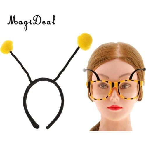 Fashion Adults Kids Insect Bumble Bee Headband Eyeglasses Birthday Fancy Dress Party Costume Props Yellow