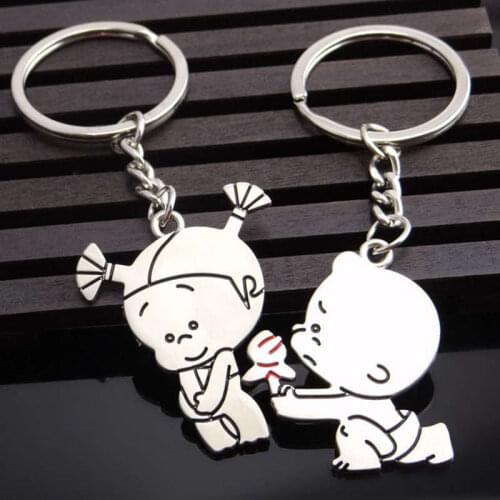 Fashion Couple Keychain Women Trinket Lovers Key Chain Ring Man Souvenir Valentines Day Gift Wedding Jewelry Llavero Chaveiro