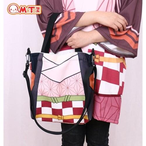 NEW Demon Slayer Kamado Nezuko Rengoku Kyoujurou canvas Inclined shoulder bag model school Shopping bag Gift