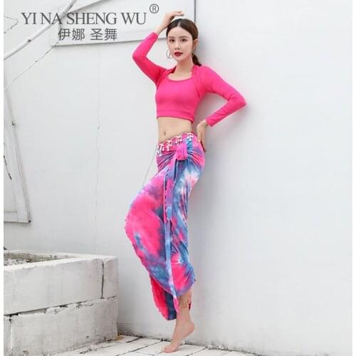 New Women Dancewear Belly Dance Clothes Modal Long Sleeve Tops Outfit Bellydance Slim Long Skirts Performance Practice Clothing
