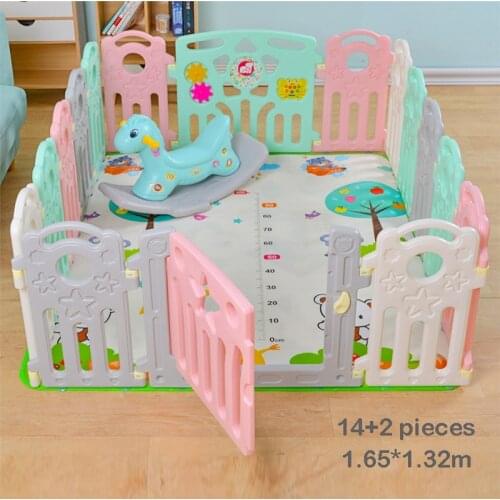 Kids Safety Guardrail Baby Fence Indoor Playground Childrens Crawling Fencing Play Yard Game Center for 0-6 Toddler Fence