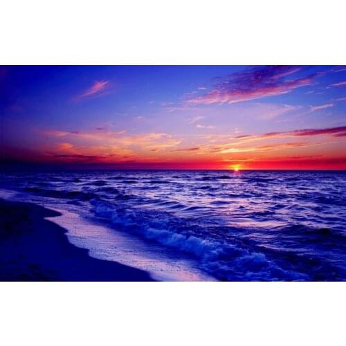 Beach Beautiful Red Sunset Art Film Print Silk Poster Home Wall Decor 24x36inch