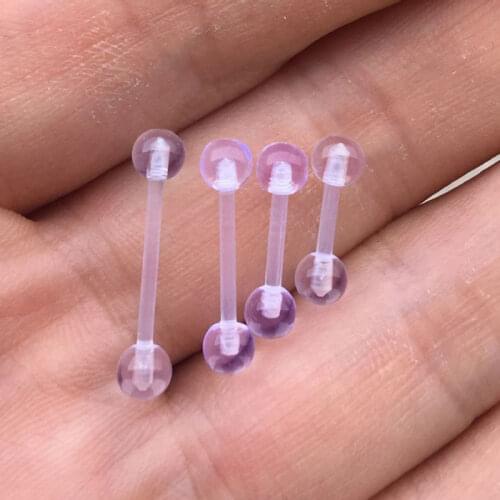 2 Pieces Fashion Ear Nail Earring Piercing UV Plastic Soft Clear Transparent Invisible Tragus Ear Body Jewelry