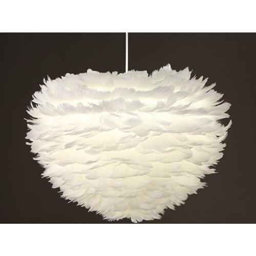 Nordic Romantic Art Feather Pendant Lamp Creative Lovely Bedroom Living Room Bar LED Feather Hanging Light Fixtures