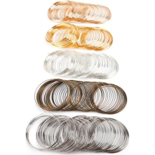 100 Loops 0.6mm Memory Beading Steel Wire For DIY Jewelry Findings Bangle Bracelet Making Dia 6cm