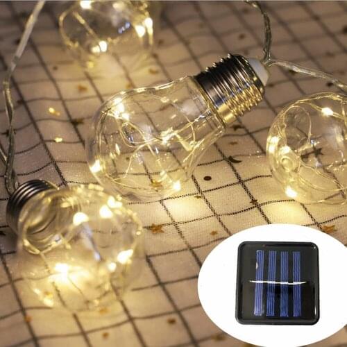 Solar Bulb String Lights 10 LED Ball Globe Fairy String Light Clear Bulb for Outdoor Garden Patio Xmas Party Wedding Decoration