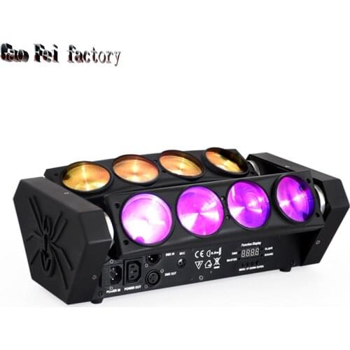 Led Spider Moving Head Light 8X12W RGBW 4In1 Lyre Dmx Beam LED Rotating Disco Mobile Lamp For Stage Dj Partyt Lights
