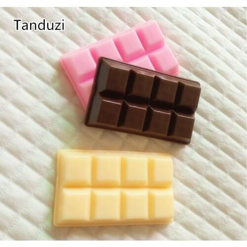 Tanduzi 3PCS/lot PVC Chocolate 1:1 Miniature Food Fake Chocolates Simulation Food DIY Deco Parts Plastic Craft