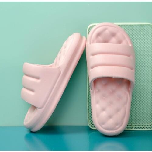 Summer Thick-Soled Sofa Style Comfortable Mute Household Womens Shoes EVA Fresh Soft Q Elastic Non-Slip Couple Bath Slippers