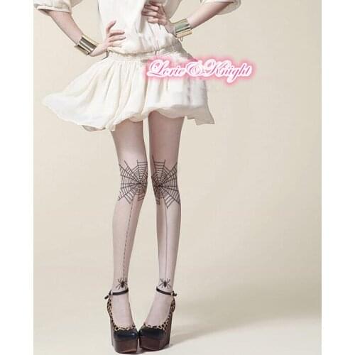 Female 10D Thin Summer Sheer Tights, Spider Web Tattoo Sexy Tights