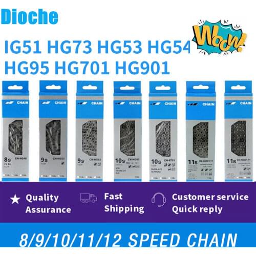 6/7/8/9/10/11 Speed Bike Chain HG53 HG54 HG73 HG75 HG95 HG901 Road MTB Bicycle Chain 116/118 Links Bike Chain Road Bike Chain