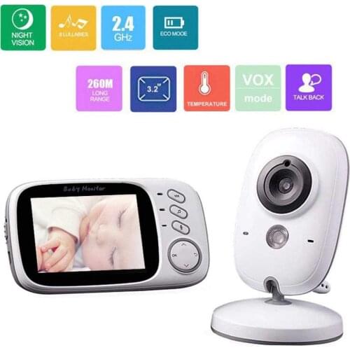 Video Baby Monitor,Wireless 3.2" LCD Digital Screen Baby Monitor with Camera for Signal Transmission Support Night Vision