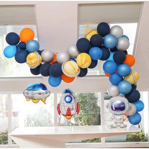 86Pcs/Lot Outer Space Balloons Garland Arch Kit Universe Space Birthday Balloons Astronaut Rocket Kids Birthday Party Decoration