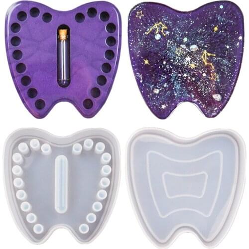Baby Teeth Memorial Box Storage Box Mirror Silicone Mold Diy Epoxy Resin Silicone Molds