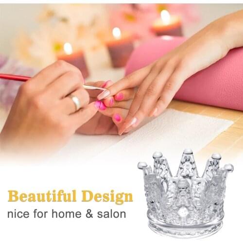 1Pc Nair Art Acrylic Liquid Powder Glass Dappen Dish Glass Cup Crown UV Gel Painting Pen Holder Nail Crystal Bowl Manicure Bowl
