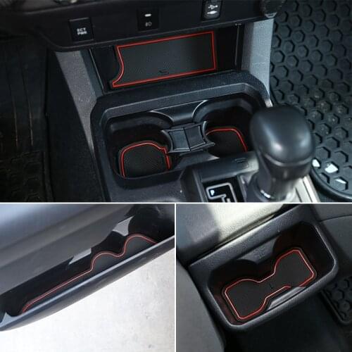 18Pcs Car Armrest box Door Slot Mat Center Console Liner Water Coaster Part ABS For Toyota Tacoma 2016-2021 Interior Accessories