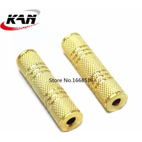 2pcs/lot Gold Plated 3.5mm Stereo Jack to 3.5mm Stereo Jack Adapter, 1/8 Inch Female to Female Audio Coupler Connectors