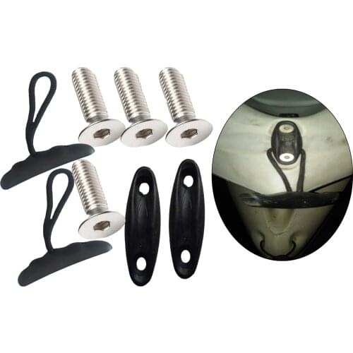 2Pcs Kayak Carry Handles Canoe Fishing Pull T-Handle Kit with Pad Eyes, Screws Replacement Hardware