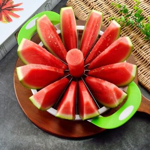 Watermelon Slicer Stainless Steel Melon Cutter Large Size Sliced Cantaloupe Slicer Fruit Divider Kitchen Cutting Tool