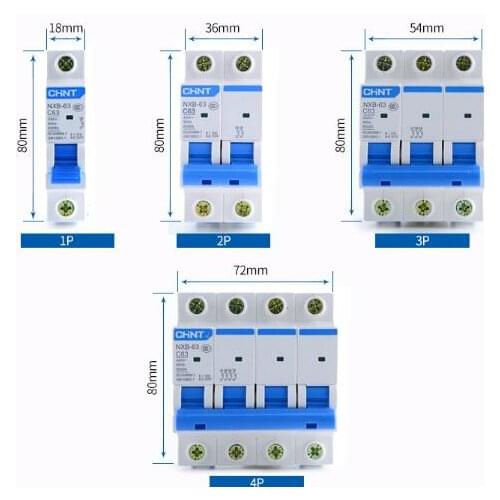 Air circuit breaker NXB-63 1P 1A 2A 3A 6A 10A 16A 20A 25A 32A 40A 63A 230V 220V 50HZ 60HZ Miniature Circuit breaker MCB NEW DZ47