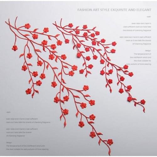 Plum Blossom Flower Applique Clothing Embroidery Patch Fabric Sticker Iron On Sew On Patch Craft Sewing Repair Embroidered